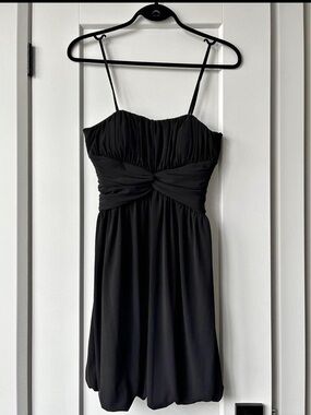 BCBG Black Strapless Twist-Front Cocktail Dress